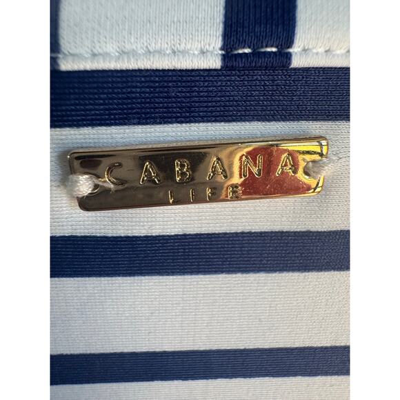 Cabana Life Navy White Stripe Dolman Sleeve Mini Dress Beach Cover up Medium M - Picture 7 of 9